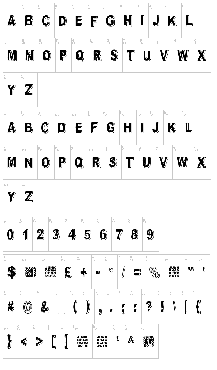 Feeling Babylon font map